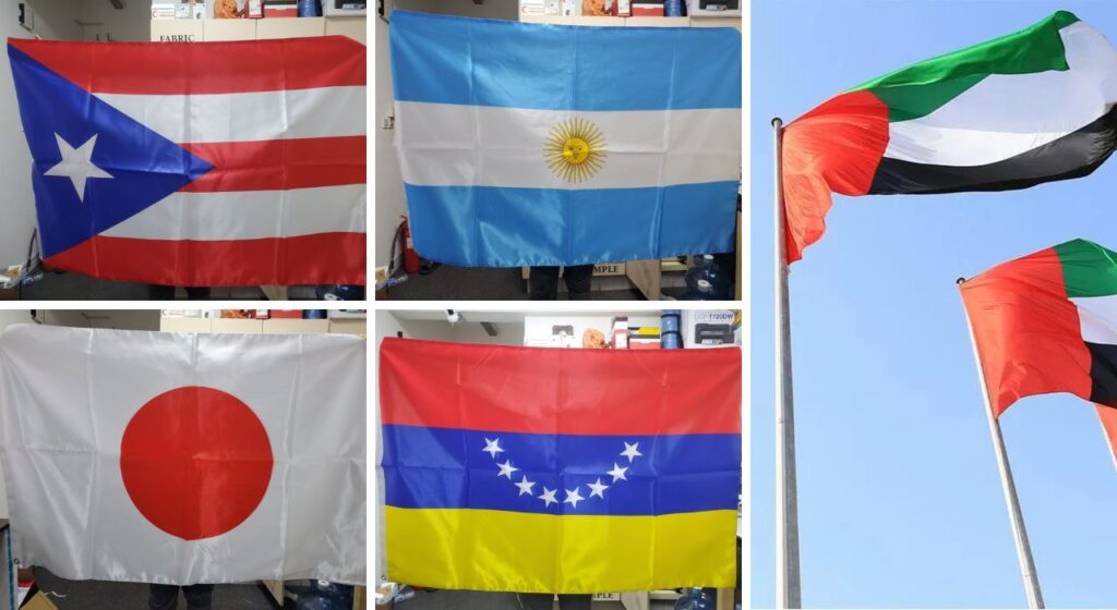 Custom Country Flags Printing in Dubai and Abu Dhabi.