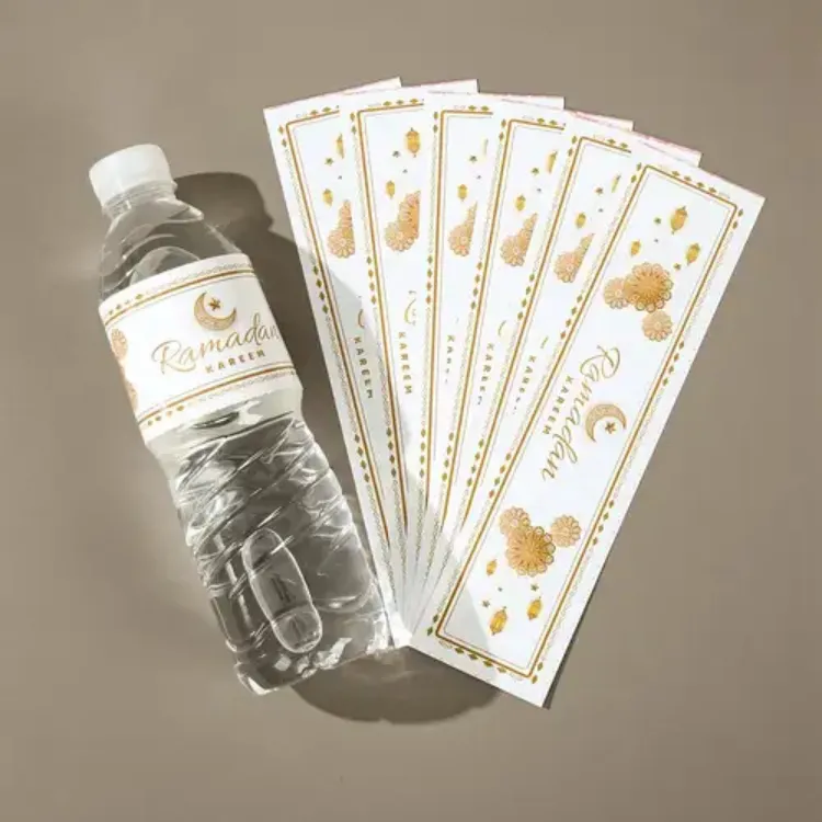 High-quality custom bottles stickers printing in Dubai for corporate branding and promotions