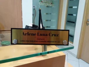 Desk name plate Printing Dubai