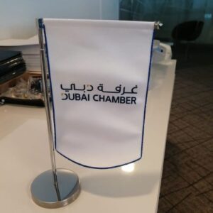 L-Shape Table Flags printing in Dubai
