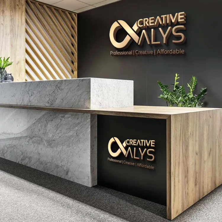 Office branding in Dubai with custom wall graphics and logo installation