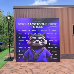 Custom wooden backdrop with stickers for photoshoots