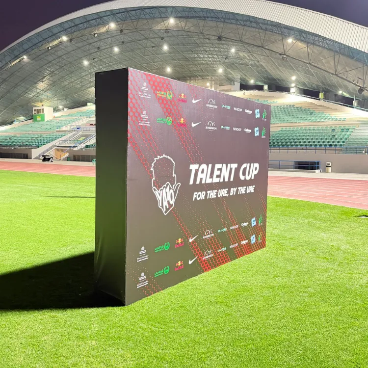 Wooden media wall for events, exhibitions, and brand promotions