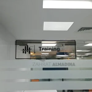 Metal door name sign in Dubai