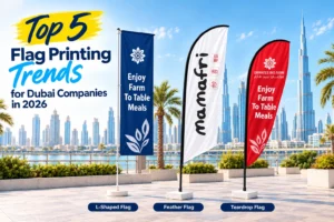 Custom flag printing for businesses and promotional events in Dubai
