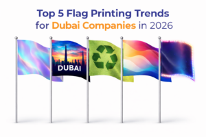 Flag printing services in Dubai for custom business and promotional flags