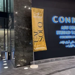 L-shape flags printing in Dubai