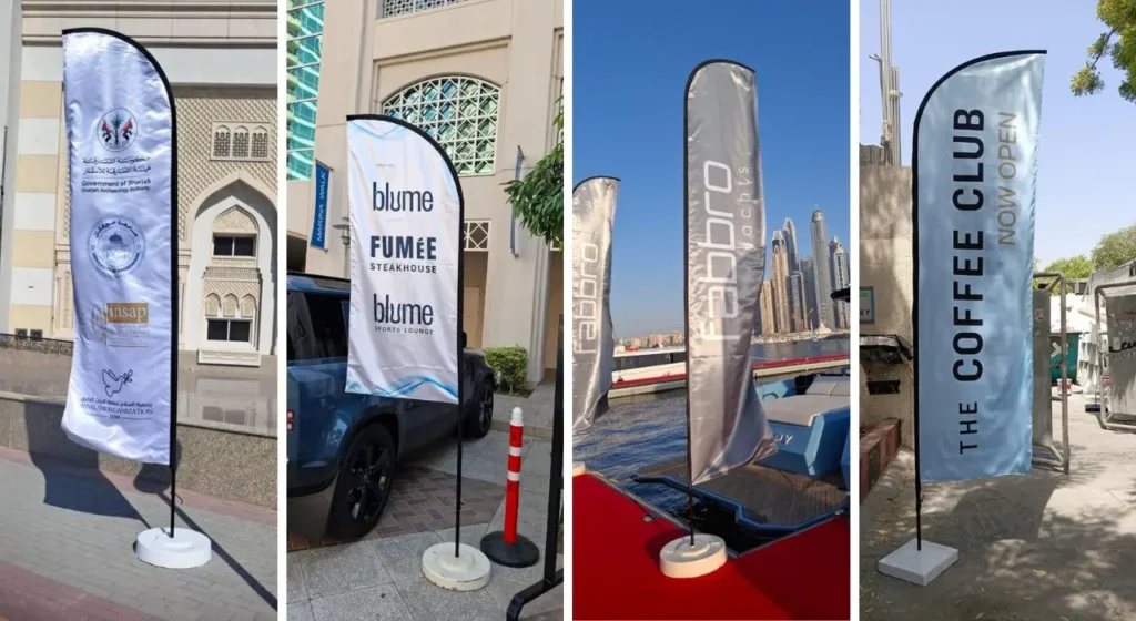 Sail flag printing in Dubai for outdoor advertising, events