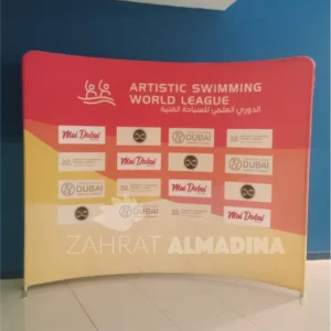 Curved Fabric Backdrop Stand Printing Dubai - Marina, JLT, Business Bay, Al Qouz, Al Barsha