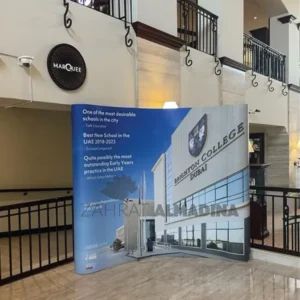 Curved pop up banner supplier in Dubai