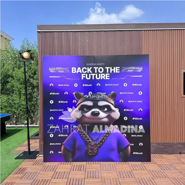 Custom outdoor backdrop setup for events in Dubai - Marina, JLT, Business Bay, JBR, Down Town, Silicon Oasis