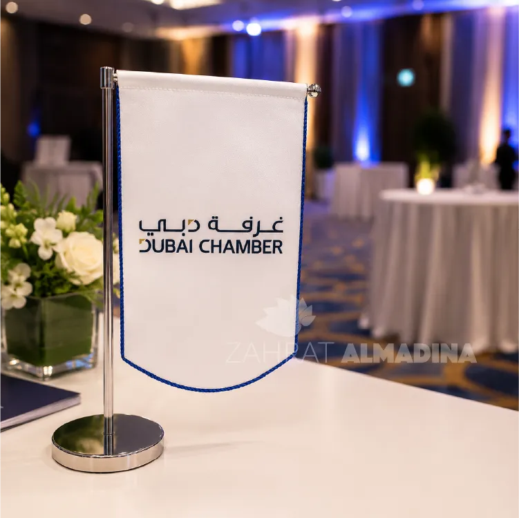 L-Shape Table Flags Printing Dubai and Abu Dhabi, UAE