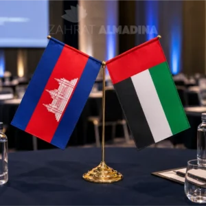 T-Shape Table Flags Dubai for Conferences and Official Use