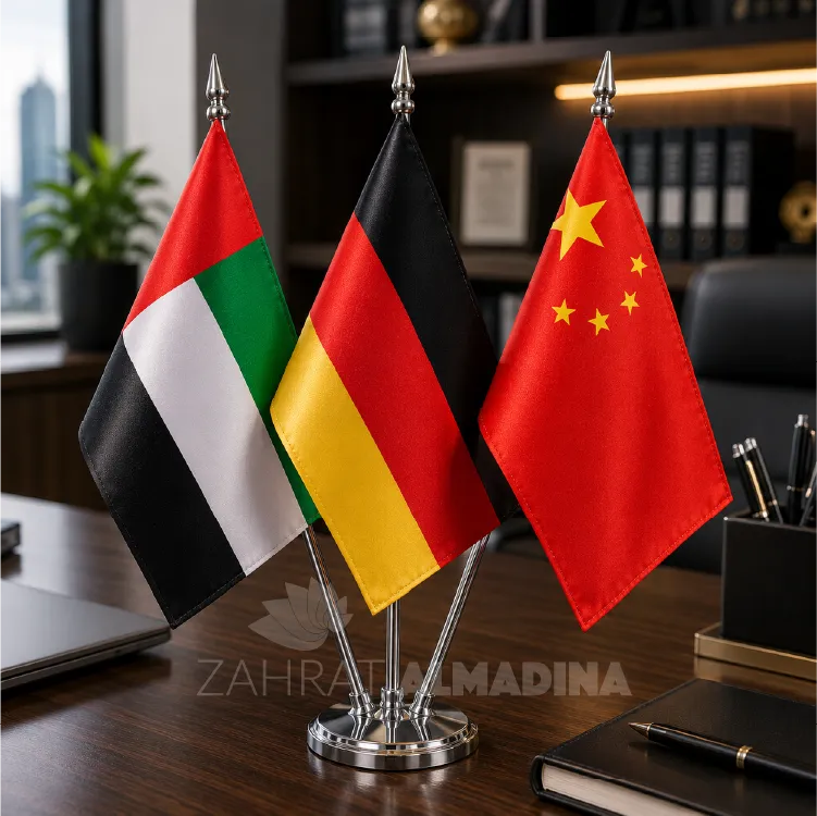 Three pole flags printing in Dubai and Abu Dhabi, UAE - Marina, JLT, Business Bay, Al Qouz, Al Barsha