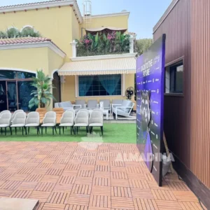 Wooden Backdrop For event Dubai - Marina, JLT, Business Bay, DWTC, EXPO Site