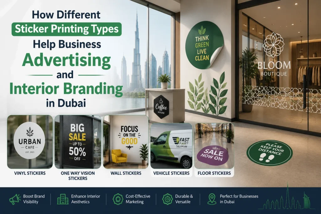 Sticker Printing Types Help Business Advertising and Interior Branding in Dubai