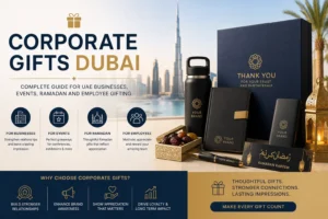Corporate gifts Dubai — branded water bottles, mugs, bags and notebooks for UAE businesses and corporate events