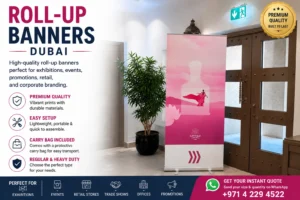 Roll-up banners Dubai — Regular and Heavy Duty sizes by Zahrat Al Madina Printing Umm Ramool Dubai