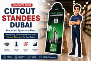 Cutout standees Dubai — life-size foam board and wooden standees by Zahrat Al Madina Printing Umm Ramool Dubai