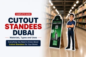 Cutout standees Dubai — life-size foam board and wooden standees by Zahrat Al Madina Printing Umm Ramool Dubai