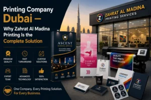 Printing company Dubai — Zahrat Al Madina Printing Umm Ramool flags signage stickers events and corporate gifts