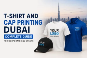 T-shirt and cap printing Dubai — branded corporate apparel by Zahrat Al Madina Printing Umm Ramool Dubai