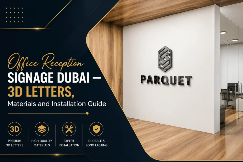 Office Reception Signage Dubai — 3D Letters, Materials and Installation Guide