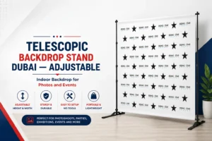 Telescopic Backdrop Stand Dubai — Adjustable Indoor Backdrop for Photos and Events