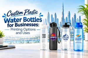 Custom plastic water bottles with business logo printing