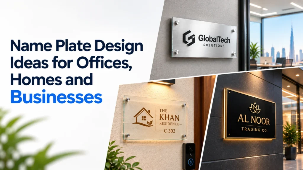 Custom name plate design for office, home, and business
